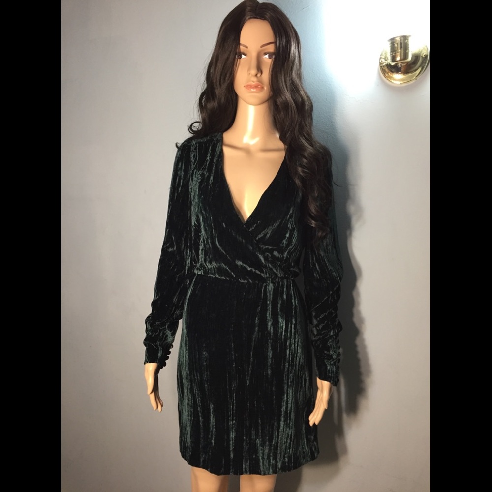 H&M Dark Green Velvet Dress